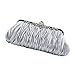 Magideal Lady Satin Evening Handbag Crystal Clutch Wedding PUrse Bridal Bag Silver RS.660.00