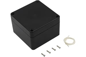 LeMotech Progetto Box ABS Plastica Distributore Box IP65 Impermeabile Scatole Elettriche Universale Nero Dimensioni Esterne 83x81x56m (1 pezzo)