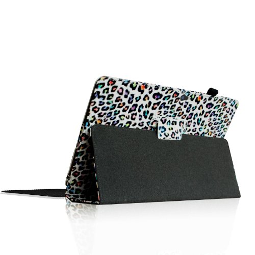 Fintie Schutzhülle Flip Case mit Stylus Halterung für Microsoft Surface RT/Surface 2 26,9 cm nicht kompatibel mit Windows 8 Pro – – ZB-Leopard Regenbogen Surface 2 / Surface RT - 5