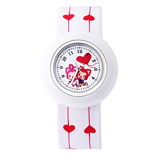 Time100 NEU Cartoon a-li Analoges Quarzwerk Kinderuhr Silikon Wei #W30001L.02A