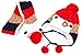 SONGQEE(TM) Winter Warm Boys Wool Acrylic Hat/Scarf Set Knitted Hat Scarf Red Cute Bear for Christmas (Red)