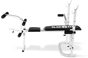Klarfit Workout Hero Multistation - banco musculación banco abdominales banco de pesas Multipower Curl para Brazo y Pierna con Pesas hasta 160 kg Respaldo Regulable a 3 Niveles Acero