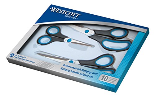 Westcott N-90027 00-I Schere Easy Grip Set rostfrei, 13/21/25 cm, 9 Stück, blau/schwarz - 3