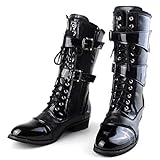 leder stiefeletten damen reiten Mode für Männer Langen Reitstiefel kniehohe Röhren Military Boot Hoch-Spitze wasserdichte Schuhe im Freien wandernden Leichten Großen männlichen Schuhen Knight Boot sind ideal für Mode und die täglichen Gebrauch.