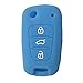 Price comparison product image Ezzy Auto Sky Blue 3 Buttons Flip Remote Skin Jacket Silicone Cover KEY Case Holder BAG Key Fob Skin Covers replacement fit for KIA Sportage Optima Rio Soul