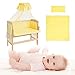 TecTake Wooden baby cot bed nursery furniture baby cotbed toddler bed with matress