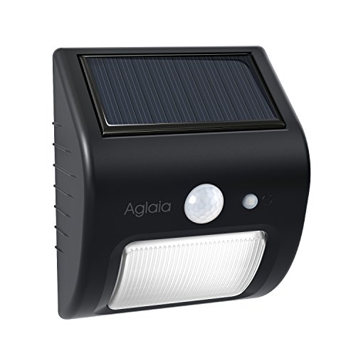 Luz solar, Aglaia con sensor de movimiento Luz, 2W lámpara de pared con 8 y modalidad automática. Impermeable IP65 para jardín, patio, pasillo, escaleras, muros