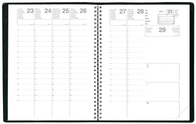 Mercure - Agenda Settimanale 2017, con spirale, multilingua, stile classico, formato: 21 x 27 cm, copertina nera