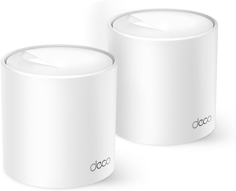 TP-Link Deco X10 2-pack, AX1500 Mbps, 360 m²'ye kadar Kapsama Alanı, 120 Cihaza Kadar Bağlantı, Gigabit Portlu, Mobil Uygulama ile Kolay Kurulum,Yapay Zeka Destekli Wi-Fi 6 Mesh Sistemi