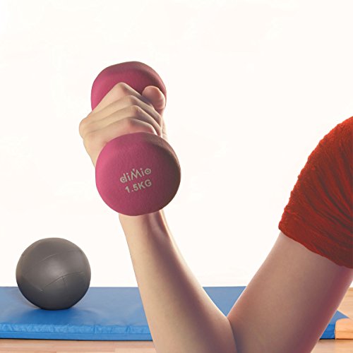 diMio Neopren Gymnastik Hanteln 0,5 – 6 kg im Doppelpack, Soft-Grip, für Fitness, Ausdauertraining und Muskelaufbau - 7