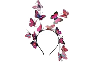 LEEMASING Haarreif für Damen und Mädchen, Party, Fee, Schmetterling, Stirnband, Tiara, Reifen, Fascinator für Festzüge, Hochzeit, Abschlussball, Geburtstag