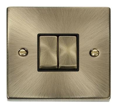 Antique Brass 2 gang 2 way Light Switch