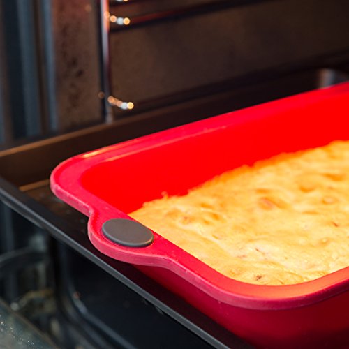 Levivo Silikon Kuchen-Backform / Silikon-Kuchenform 26 x 20 cm, Rot - 7