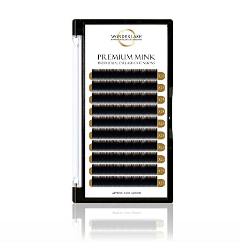 WonderLash® 0.25 C Premium Mink Individual Eyelash Extensions Semi Permanent Eye Lash (0.25 C 11mm)