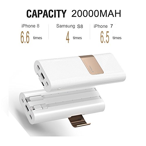 iWALK 20000mAh Avec Type C   Micro USB C  bles Ligthning Connecteur Batterie Externe Chargeur QC3 0 Portable Grande Capacit   Power Bank Pour Samsung 