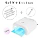 MelodySusie® High Quality Portable White 36W UV Lamp Light Acrylic Nail Dryer Curing Light Quick Drying with Sliding Tray & 2 Timer Settings + 4 * 9W UV Lamp + 1 * Free Extra Bulb