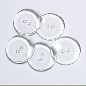 Generic 11mm : 120Pcs 10MM Transparent 2 Holes Plastic Buttons Apparel Supplies Sewing Accessories