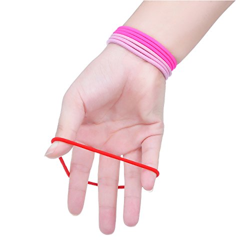 eBoot Nichtmetall Elastisch Haargummis Zopfband, 3mm, Mehrfarbig, 69 Stück - 5