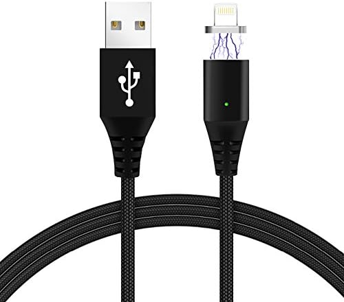 Magnetic Charging Cable , MENGGOOD USB Lightning Cable Nylon Braided Magnet iPhone Charger Data Cables iOS Charge Line for iPhone X 8 7 Plus 6 6s plus 5 5s SE &amp; iPad 2 3 4 air mini 2 3 iPod black