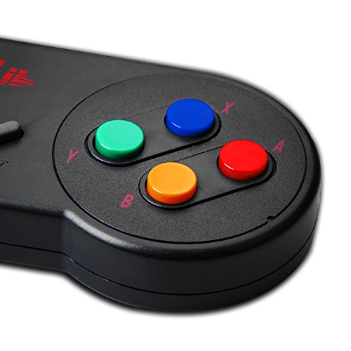 Rii GP100 SNES Retro USB Super Nintendo Controller  USB PC Controller  Raspberry Pi Controller for Windows PC MAC Raspberry Pi  2 Pack   Black 