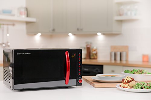 Russell Hobbs RHM2080BR 20 Liter schwarz Digital Mikrowelle mit rotem Griff und Tasten - 8