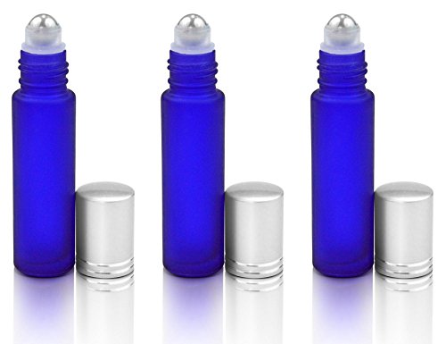 Glass Roller Flaschen für Öle Aromatherapie XPASSION 10ml (1/3 Unze) Aromatherapie Rolle auf Flaschen mit Perfect Edelstahl Roller Ball 6 Stück - 3