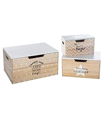 Atmosphera - Lot de 3 boîtes Rangement en Bois