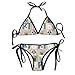 Produktbild French Bulldog Puppies Mosaic Womens Sexy Bikini Set Beach Swimwear Adjustable Swimsuit 2 Piece
