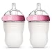 Comotomo Natural Feel Baby Bottle (250 ml, Pink, Pack of 2)