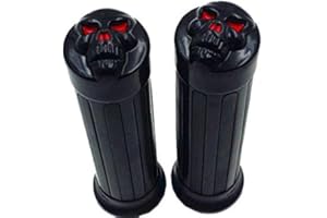 BHYSHOP 1 Zoll 25mm Schädel Lenker HAND GRIFFE Handgriff Griff Für Cruiser Chopper Benutzerdefinierte (Schwarz)