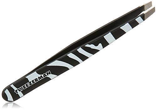 Tweezerman Stainless Steel Slant Tweezer, Zebra Print