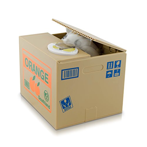 VENKON – Katzenspardose: Elektronische Spardose „Zappzarapp“ Spar Katze in der Box – 12 x 10 x 9 cm - 8
