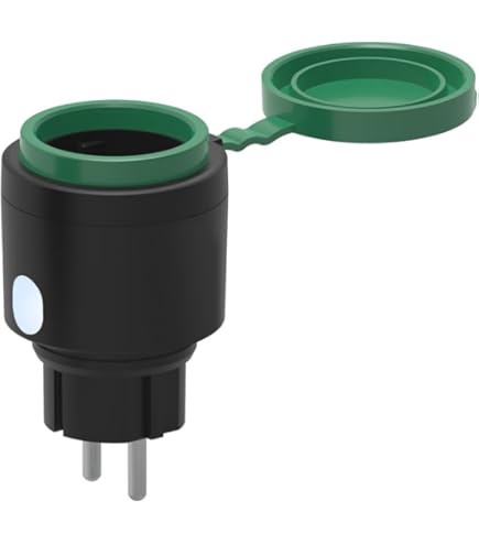 EMOS GoSmart ZigBee Outdoor stopcontact 16 A, 2,4 GHz smart stopcontact met timer en stroommenteller, IP44, handmatig of met Smart-app gestuurd, compatibel met Alexa, Google Assistant, zwart