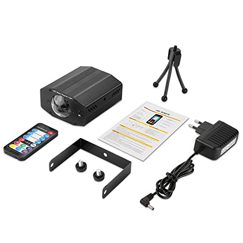NIUBIER Disco Lichteffekte Disco-Licht Partylicht Beleuchtung mit Fernbedienung und Musikmodus-7 Farben RGB Ozean Wellen Lichteffekte Discokugel Discolichter Led Lichteffekt Dj Licht Lichter Party für Parteien,Hochzeit,Karaoke,Club,Bar,KTV,Wohnzimmer und Vieles Mehr(Discokugel Kinder) - 7