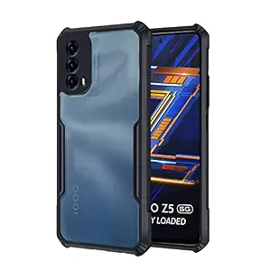 Pikkme Iqoo Z5 5G Back Cover | Crystal Clear Transparent Back | Ultra Hyrbid | Full Camera Protection | Raised Edge with 360 Degree Protection | Bumper Back Case for Iqoo Z5 5G (Black)