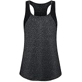 Yvelands Damen Weste beiläufiges ärmelloses Sport Yoga kühles Workout T-Shirt Bluse Tank Tops Tunika(Schwarz,CN-2XL)