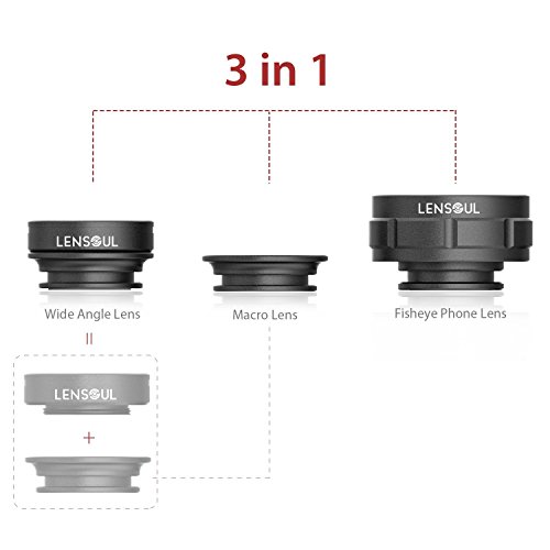 iPhone-Lens-LENSOUL-Fisheye-Wide-Angle-Macro-Lens-3-in-1-Clip-on-Cell-Phone-Camera-Lens-Lens-Kit-for-iPhone-Samsung-Android-Smartphones-Tablets