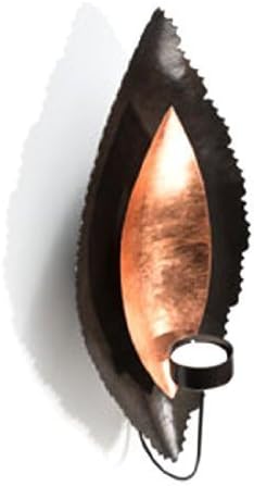 NEW AMBER LEAF COPPER &amp; IRON TEALIGHT / TEELITE CANDLE HOLDER