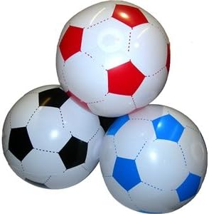 24'' INFLATABLE FOOTBALL (X3) PARTY BAG FANCY DRESS PROP POOL PARTY ACCESSORY BLOW UP STOCKING FILLER