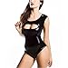 Produktbild HOTHYJ Damen Lack Leder Bodysuit Jumpsuit Ärmellos Overall Kostüme Wetlook Sexy Glänzenden Große Größen Dessous Ouvert Body Clubwear Obsessive Erotik Jumpsuit Schwarz Unterwäsche,Black,XL
