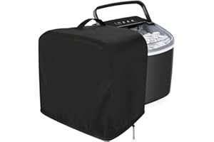 HOMEFURNISHMALL Résistant à la chaleur, imperméable, housse anti-poussière pour machines à glaçons, Oxford 210D, convient à la plupart des machines à glaçons, 33 x 43 x 38 cm (noir)