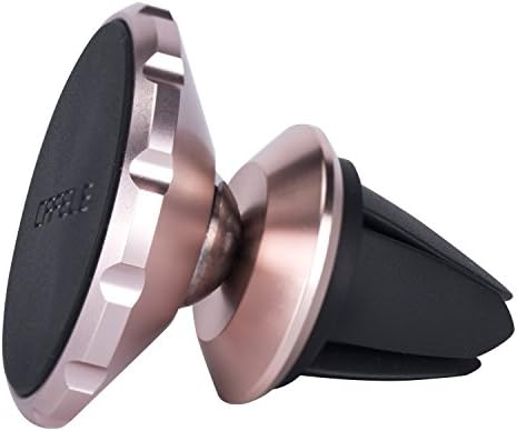 Rhino Gadget Universal Magnetic in Car Air Vent Mount Holder with Adjustable 360 Degree Rotation 4 Powerful Magnets for Apple iPhone X, 8, 8 Plus, 7, 7 Plus, 6, 6S, 6 Plus, iPhone SE 5 5S 5C 4S, Samsung Galaxy S8 Plus, S7 Edge, S6 Edge S5 S4 A3 A5, Note 5 4 3 2 Edge, Alpha A3 A5 A7 A8, LG G6 G5 G4 G3, HTC One M9 M8 10, Google Pixel, Nexus 6P 5X 6, Huawei P8 P9 P10, OnePlus 2 3, Sony Xperia XZ Premium X Z3 Z4 Smartphone GPS Mobiles with adhesive metal plate - Rose Gold