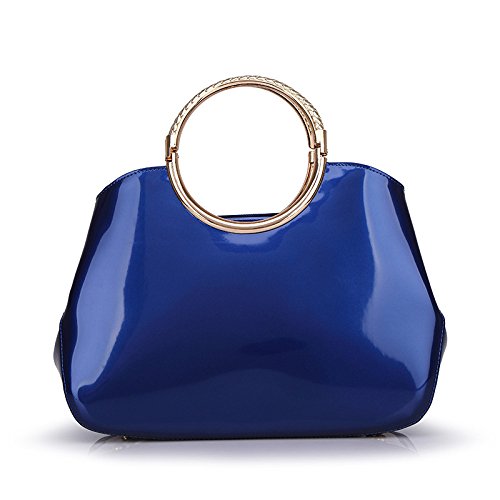 Preisvergleich Produktbild RFV Mode Handtaschen Lackleder Braut Abendtasche,Blau,A