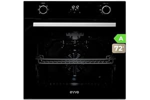 EVVO H20 integrerad ugn, energieffektivitet A, 77 L kapacitet, 7 program, timer, digital skärm, väljarkontroll, trippelglaser