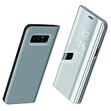 Teryei Coque Samsung Galaxy S8 / S8 Plus/Note 8 Hard PC Housse Miroir/Clapet Coque Armure Dur Rigide Housse Très Mince Anti-Rayures Case Anti-choc dur Cover Bumper (Argent, Galaxy S8)