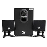 Dos satélites de 3" (4 Ohm) y subwoofer de 4" (4 Ohm); puerto bass reflex; conexión Bluetooth 2.1 y conexión estéreo RCA de 3.5 mm