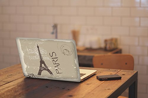 Vintage Paris 4, Paris Eiffelturm, Skin-Aufkleber Folie Sticker Laptop Vinyl Designfolie Decal mit Ledernachbildung Laminat und Farbig Design für Laptop 17″ - 3