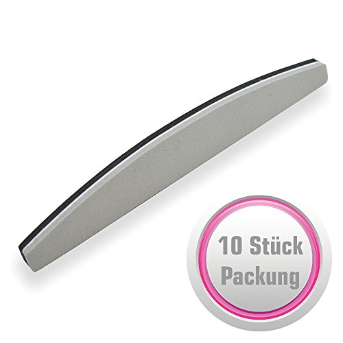 10er-Set Bufferfeile Halbmond Gloss Loss 240/320 grau-schwarz [1x 10 Stück]