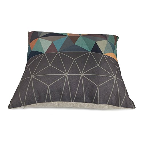 Coolsummer Kissenhülle aus Baumwolle / Leinen, quadratisch, dekorativ, abstraktes geometrisches Muster, mit verstecktem Reißverschluss, für Sofa, Bett, Stuhl, Autositz, 45,7 x 45,7 cm, mehrfarbig, UKS036A1, 18×18 - 2