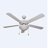 Blackwell 5 MDF Kanat 132 cm Lambalı Tavan Vantilat&ouml;r&uuml; Beyaz, BLWL3102